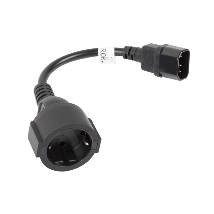 Lanberg CA-C14E-10CC-0018-BK cavo di alimentazione nero C14 accoppiatore