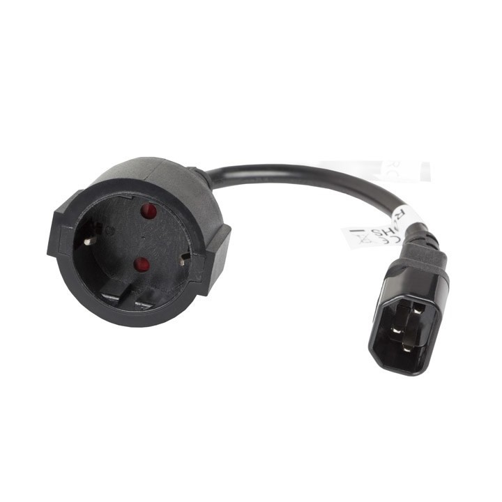 Lanberg CA-C14E-10CC-0018-BK cavo di alimentazione nero C14 accoppiatore