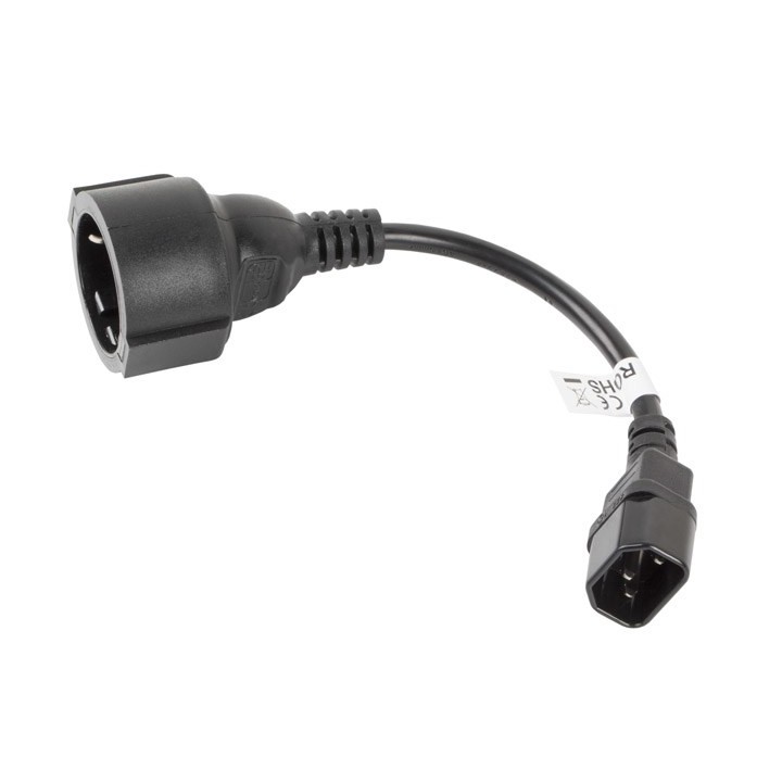 Lanberg CA-C14E-10CC-0018-BK cavo di alimentazione nero C14 accoppiatore
