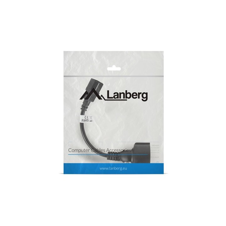 Lanberg CA-C14E-10CC-0018-BK cavo di alimentazione nero C14 accoppiatore