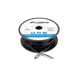 Lanberg CA-HDMI-20FB-0500-BK cavo ottico HDMI M/M 50m v2.0 4K AOC