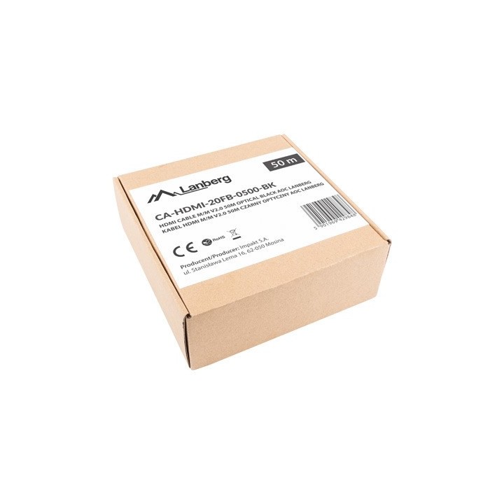 Lanberg CA-HDMI-20FB-0500-BK cavo ottico HDMI M/M 50m v2.0 4K AOC