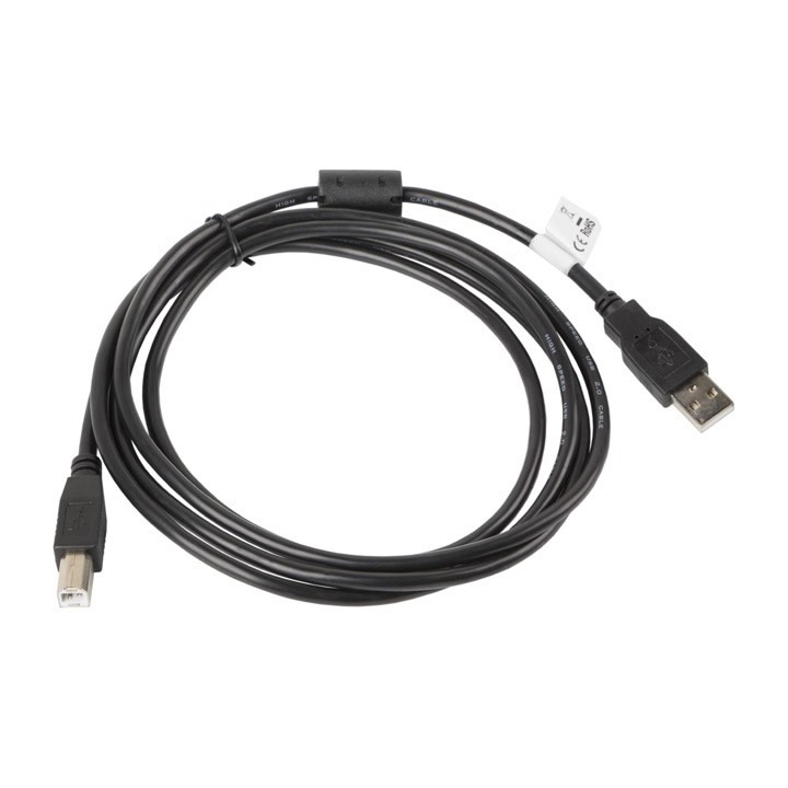 Lanberg CA-USBA-11CC-0018-BK USB cavo USB 2.0 1.8 m USB B nero