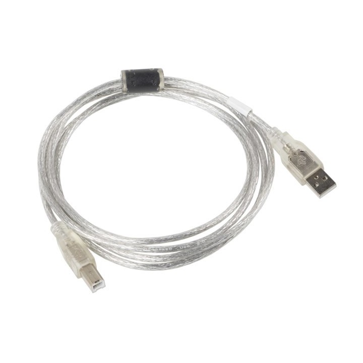 Lanberg CA-USBA-12CC-0018-TR USB cavo USB 2.0 1.8 m USB B trasparente