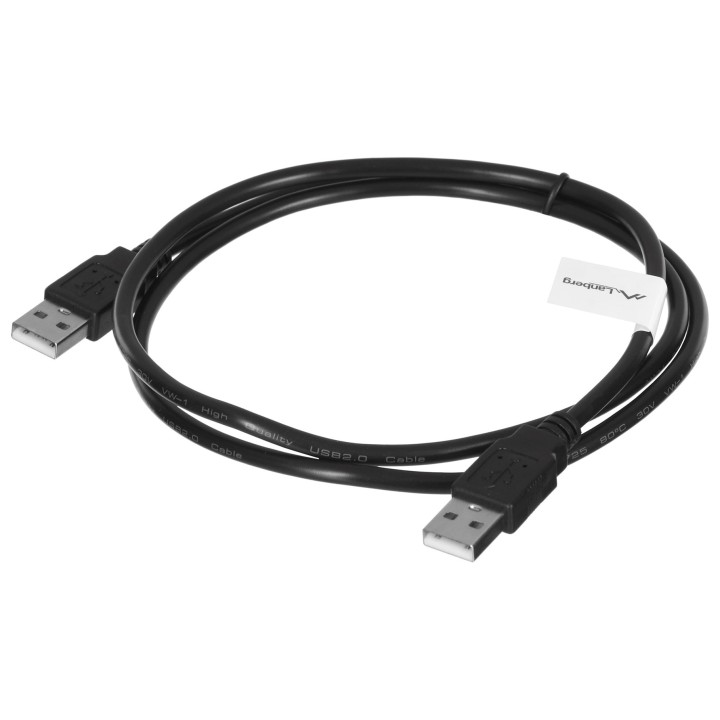 Lanberg CA-USBA-20CU-0010-BK USB cavo 1m 2.0 USB A nero