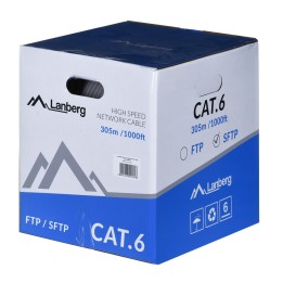 Lanberg LCS6-11CU-0305-S cavo di rete 305 m Cat.6 SFTP CPR+ superato Fluke grigio