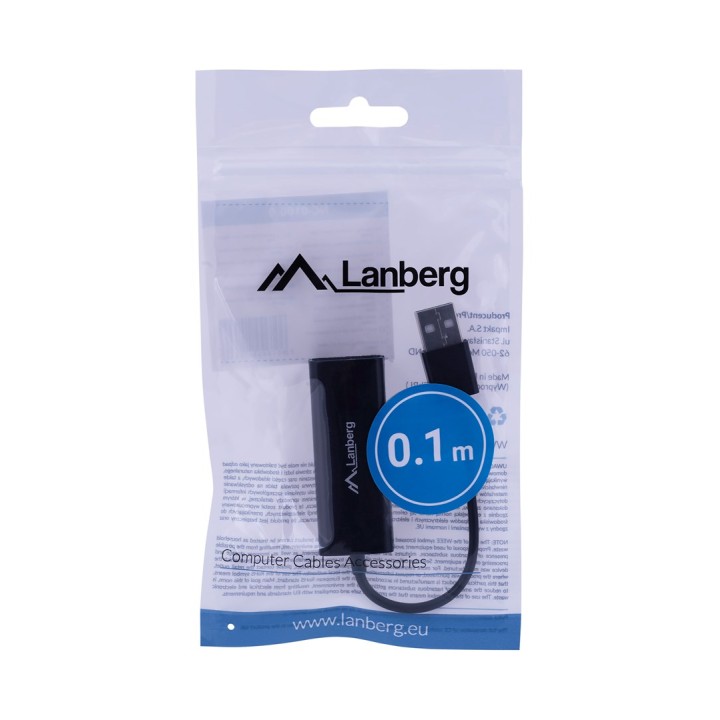 Lanberg NC-0100-01 adattatore interfaccia/genere cavo USB-A RJ-45 nero