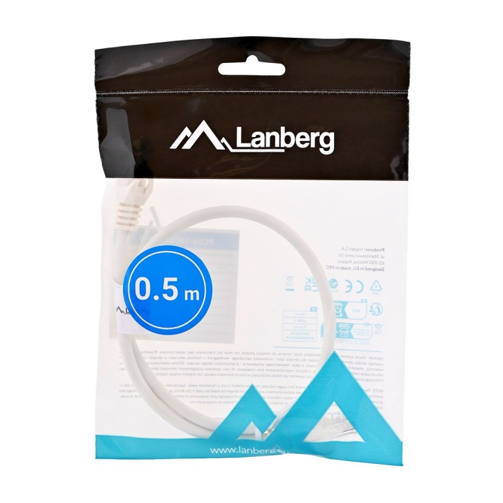 Lanberg PCU6-10CC-0050-W cavo di rete bianco 0.5 m Cat6 U/UTP (UTP)