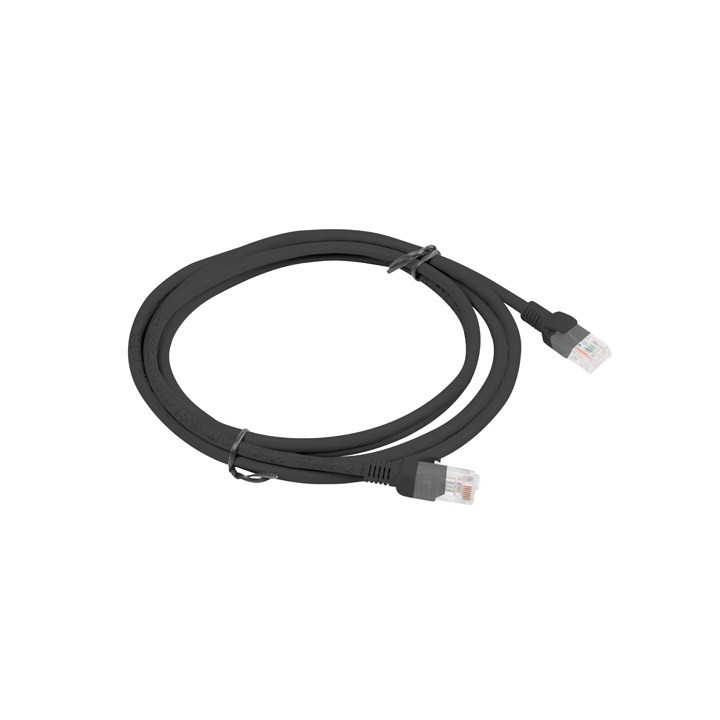 Lanberg PCU6-10CC-0200-BK Cavo di rete nero 2 m Cat6 U/UTP (UTP)