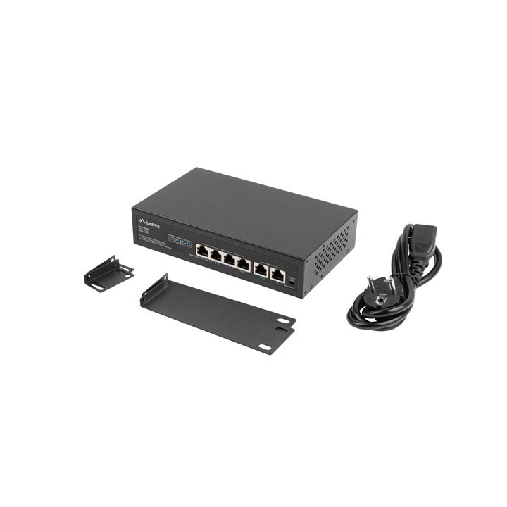 Lanberg Switch PoE+ Rack 10 /19 RSFE-4P-2FE-60