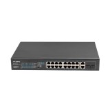 Lanberg Switch rack 19 POE+ 16x 100MB /2X COMBO GIGABIT ETHERNET 150W