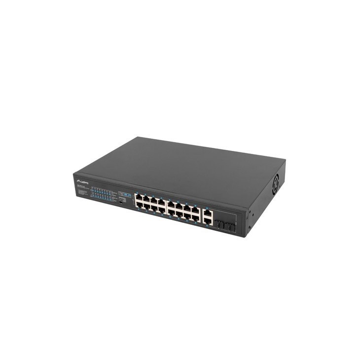 Lanberg Switch rack 19 POE+ 16x 100MB /2X COMBO GIGABIT ETHERNET 150W