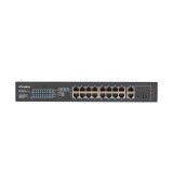 Lanberg Switch rack 19 POE+ 16x 100MB /2X COMBO GIGABIT ETHERNET 150W