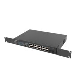 Lanberg Switch rack 19 POE+ 16x 100MB /2X COMBO GIGABIT ETHERNET 150W