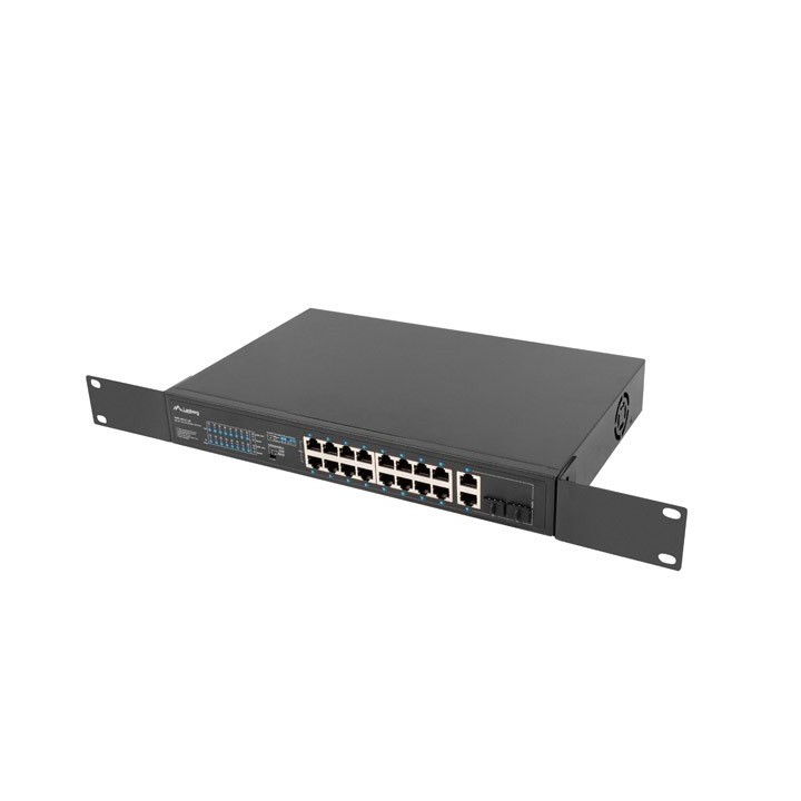 Lanberg Switch rack 19 POE+ 16x 100MB /2X COMBO GIGABIT ETHERNET 150W