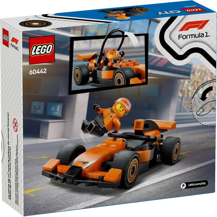 LEGO CITY 60442 F1 Pilota con Auto da Corsa McLaren
