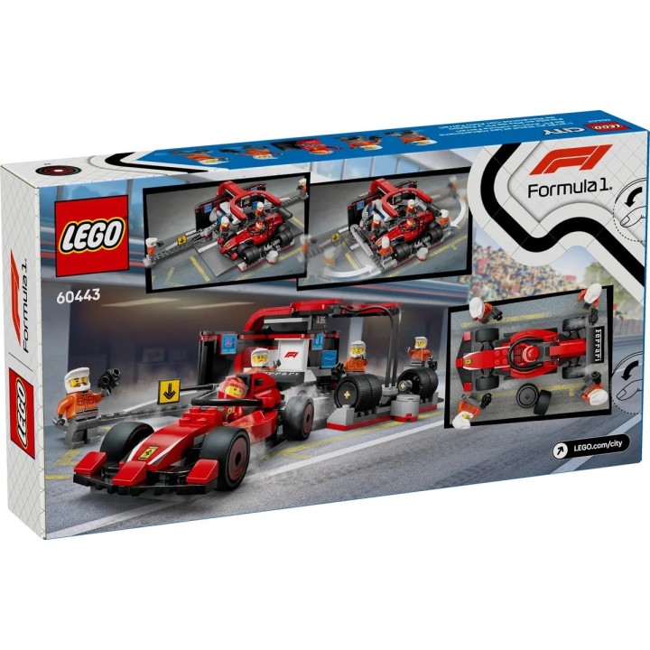 LEGO CITY 60443 F1 - Pit Stop e Pit Crew con Auto Ferrari