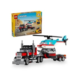 LEGO CREATOR 3 in 1 31146 camion pianale con elicottero