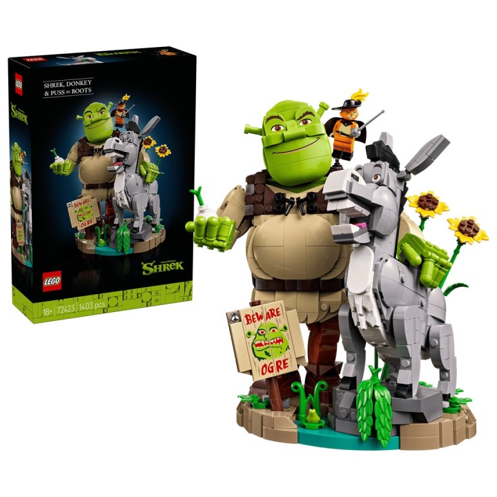 LEGO ICONS 72423 Shrek Asino e Il Gatto con gli Stivali